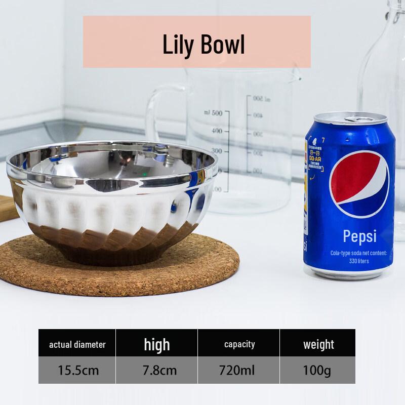 ZHEBU Stainless Steel Double-Layer Insulated Bowl