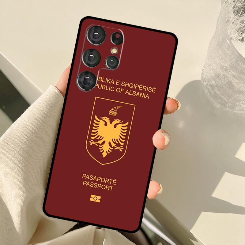 Albanian Flag Eagle For Samsung Galaxy S21 S22 Ultra Note 20 S8 S9 S10 Plus Note 10 Plus S20 FE Phone Cover