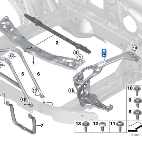 BMW 1 Series F40 & 2 Series F44 Front Bumper Headlight Bracket (51647459881, 51647459882)