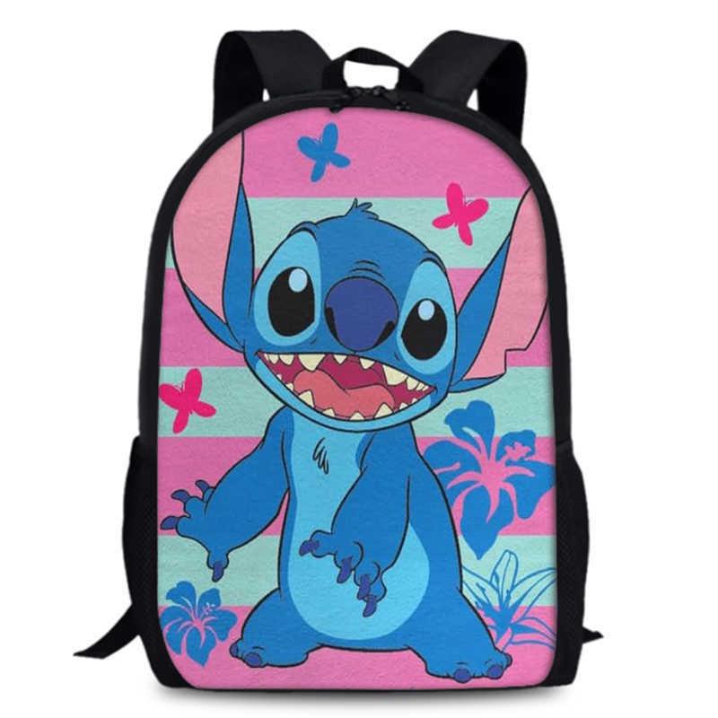 Süßer Stitch Cartoon Rucksack für Kinder mit großem Fassungsvermögen und Oxford-Gewebe