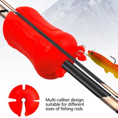 6Pcs Fishing Rod Holder Portable Fishing Rod Fixed Ball Silicone Fishing Pole Clips Universal Fly Fishing Accessories
