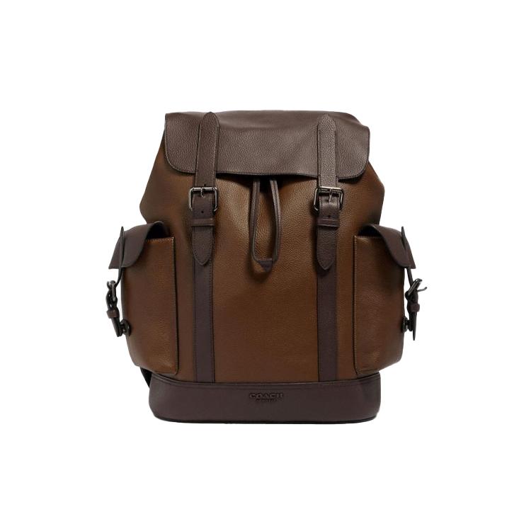 New COACH Hudson Leather Backpack Medium Size Men's Brown Gradient 89898-QBQ9S
