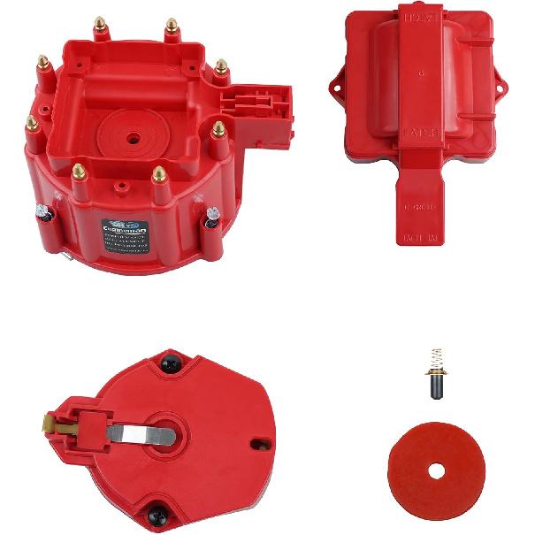 Red Male HEI Distributor Cap And Rotor Kit For SBC BBC 283 305 307 327 350 396 454 V8 Engines Performance Replacement For K549, 8416, 400, 454