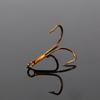 50pcs Box Fishing Hook Sharpened Treble Hook 5 Sizes 2 4 6 8 10 Fishhook Tackle Brown