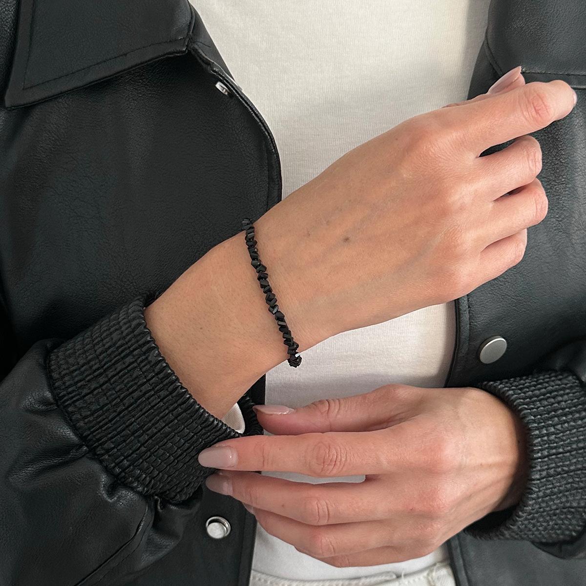 Sweet And Cool Wind Crystal Beaded Collarbone Necklace Female, Simple Star And Moon Pendant Chain Fringed Necklace