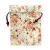 Made In Drawstring X Cotton with Wooden Colorful Cherry Japanese Pattern Kyosuke, Japan, Bag/Pouch, Approx. 24.5 19cm, Ball, Blossoms, White,