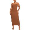SKIMS Solid Color Adjustable Strap Cami Dress Women dresses Bronze AP-DRS-1829-BRO