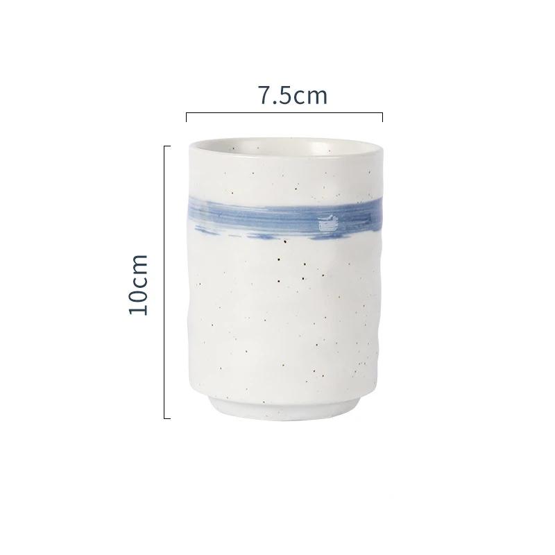 1pcs Retro Painted Ceramic Teacups Straight Cup Hand-painted Wind Mug Drinking Cups Mugs and Small Teacups