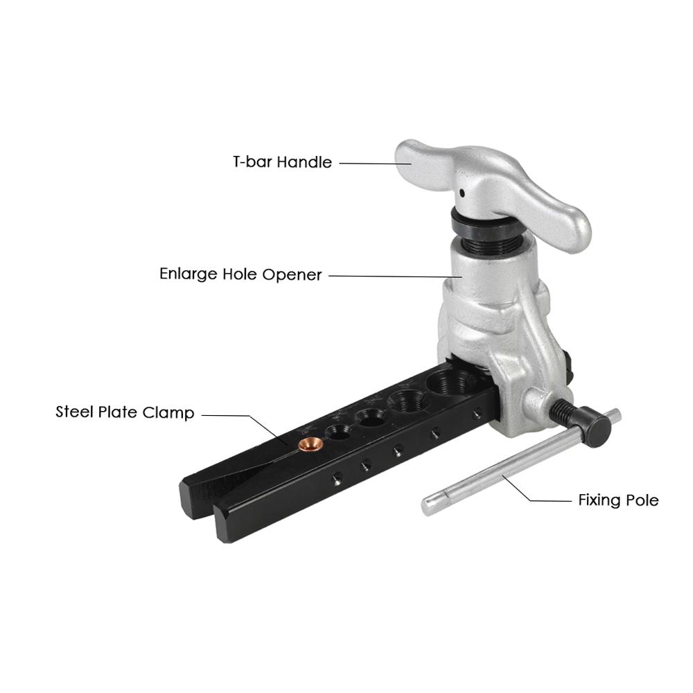 Eccentric Flaring Tool Set for Refrigeration Water Gas Brake Line Applications Tubing 6 Dies Sizes 1/4 - 3/4inch