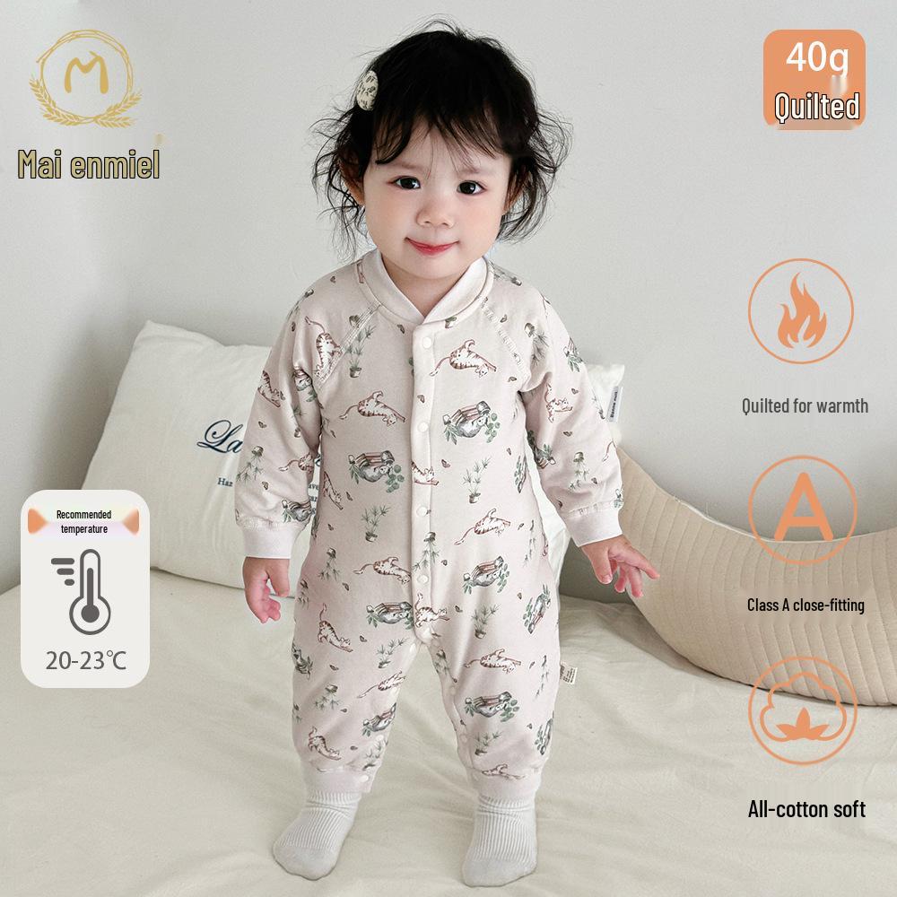 Maienmier Quilted Baby Onesie - 40g Warm Autumn/Winter Romper, Class A Newborn Outfit 73 cm
