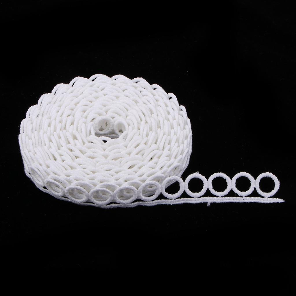 

Circle Lace s Appliques for Headband Clothes Dress Curtain Decoration, White 1.7cm
