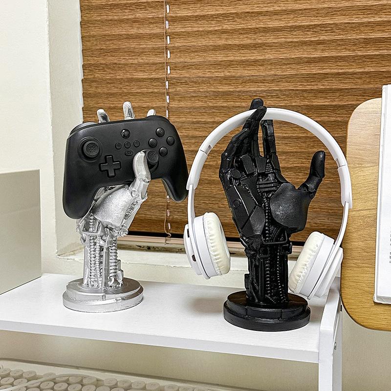 Creative Game Controller Desktop Stand Cyberpunk Mechanical Arm Simulated Robot Hand Sculpture Mechanical Hand Staute Decor