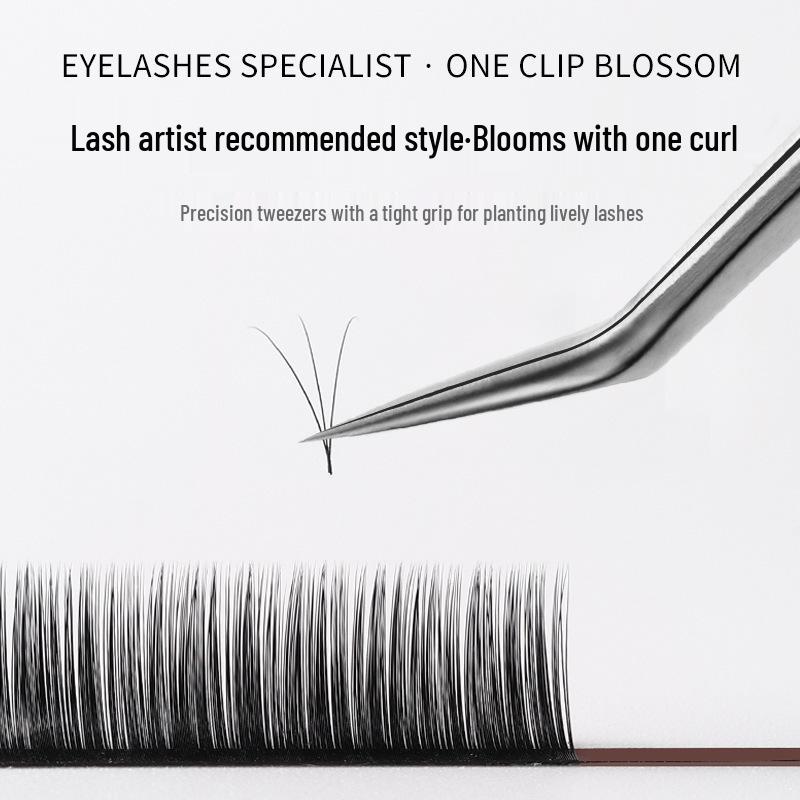 Golden Precision Eyelash Tweezers Set - Extended Dolphin Feather Clamp