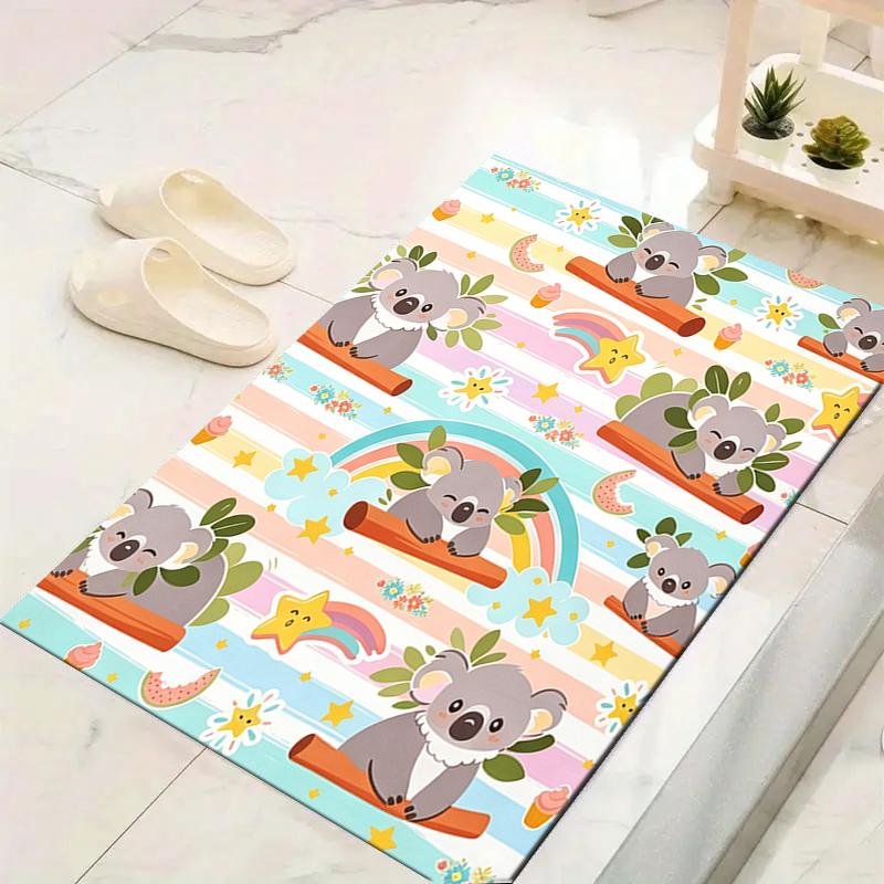 1Pc Koala Bears Rainbow Rug Office Carpet Indoor Outdoor Doormat Nonslip Soft Comfortable Living Christmas Halloween Xmas Gift D924595