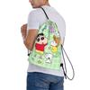 Custom Crayons Shins Chans Drawstring Backpack Bags Men Women Lightweight Cartoon Gym Sports Sackpack Sacks for Training