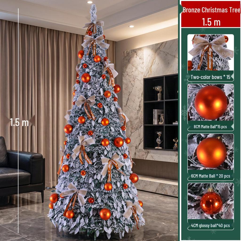 Retractable Folding Christmas Tree with Lights - Easy Setup for a Cozy Holiday Atmosphere