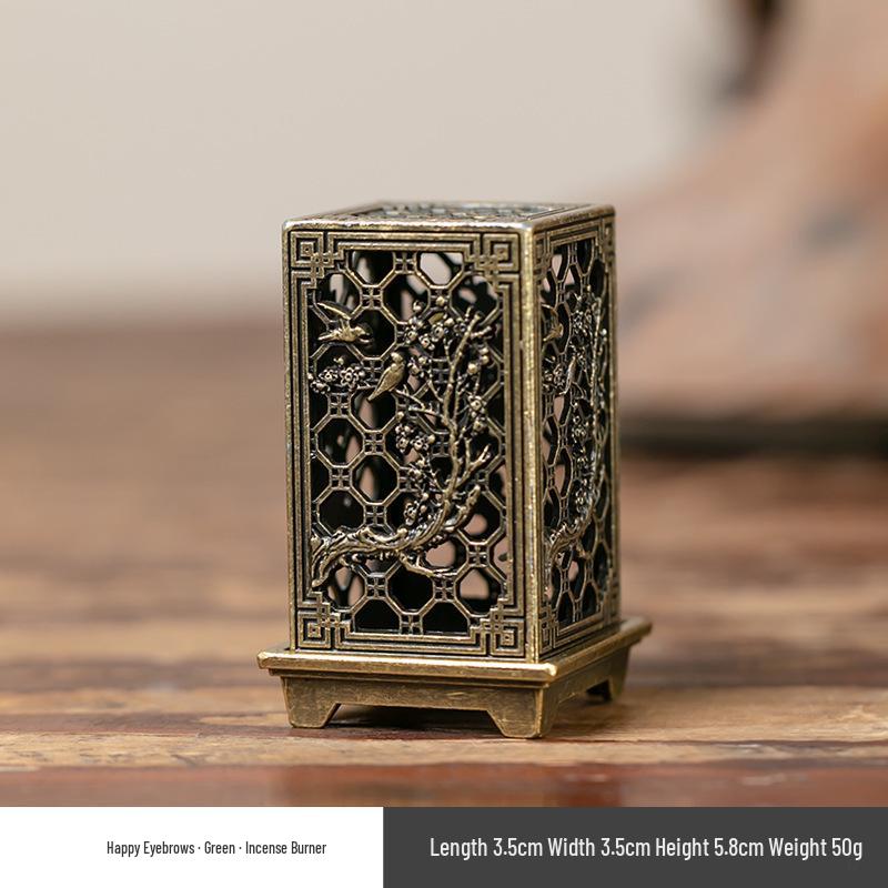Alloy Hollow Hundred Blessings Incense Burner: Chinese Ethnic Style Ornament for Home Decor
