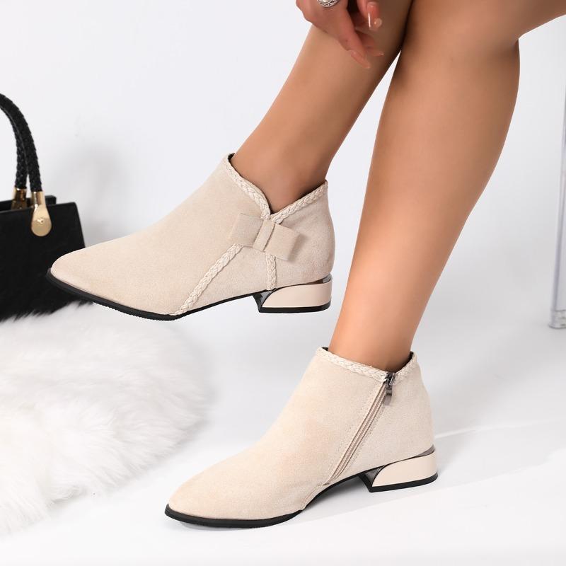Fashion Single Shoes 2025 New Autumn and Winter Women's Shoes Pointed Toe Short Pole Boots Autumn Flat 35-43
