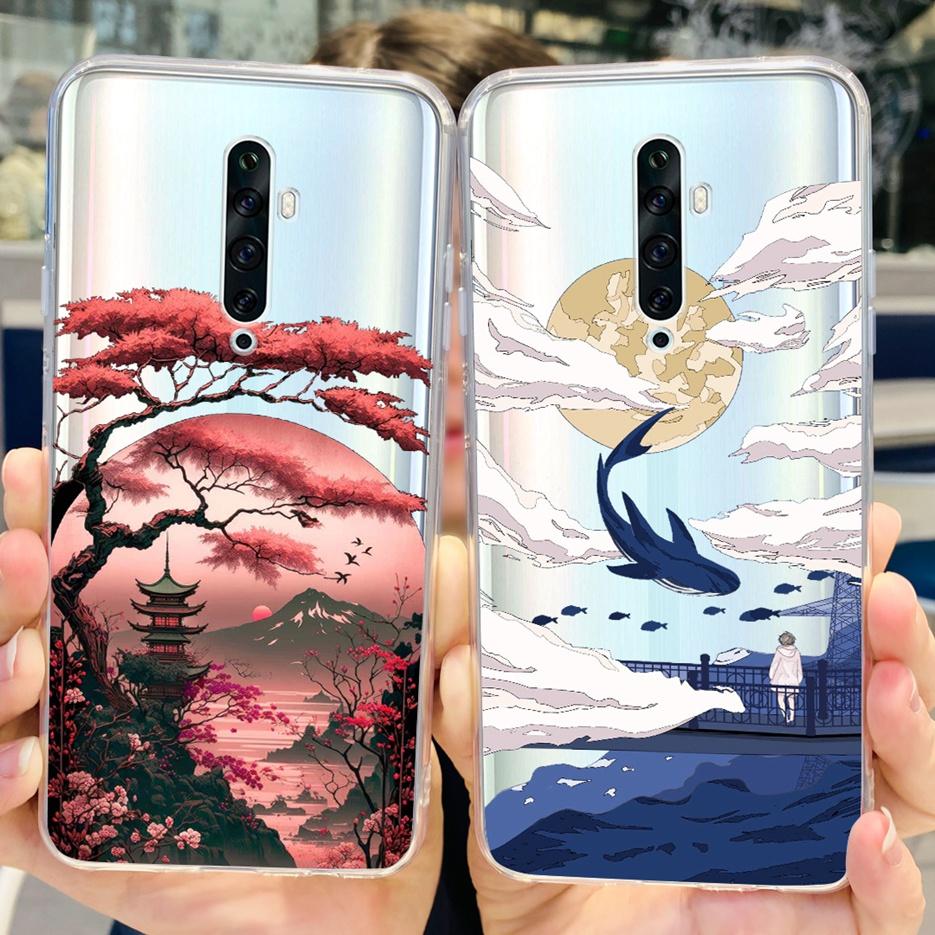 For Oppo Reno 2 2F 2Z Case Luxury Painted Cover Clear Silicone Phone Case For Oppo Reno2 F Reno 2Z Reno2 Reno2F Reno2Z Soft Bags