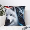 Weißer Wolf und Blauer Drache Kissenbezug Neuheit Kissenhülle Bequeme Kissenbezüge für Stuhl Sofa Heimdeko