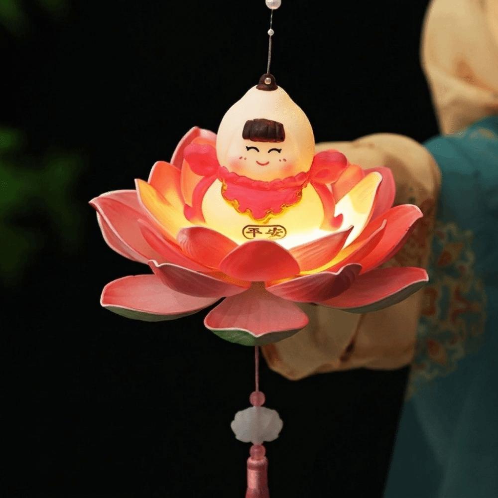 Luminous Mid-Autumn Festival Lotus Lantern Chinese Style Hand-Held Flower Lantern  Photography Prop Style 8