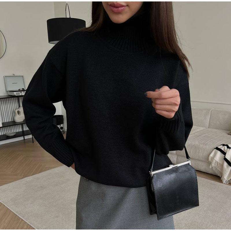 Осень-зима женский свитер модный винтажный женский мягкий теплый вязаный пуловер — фото 4