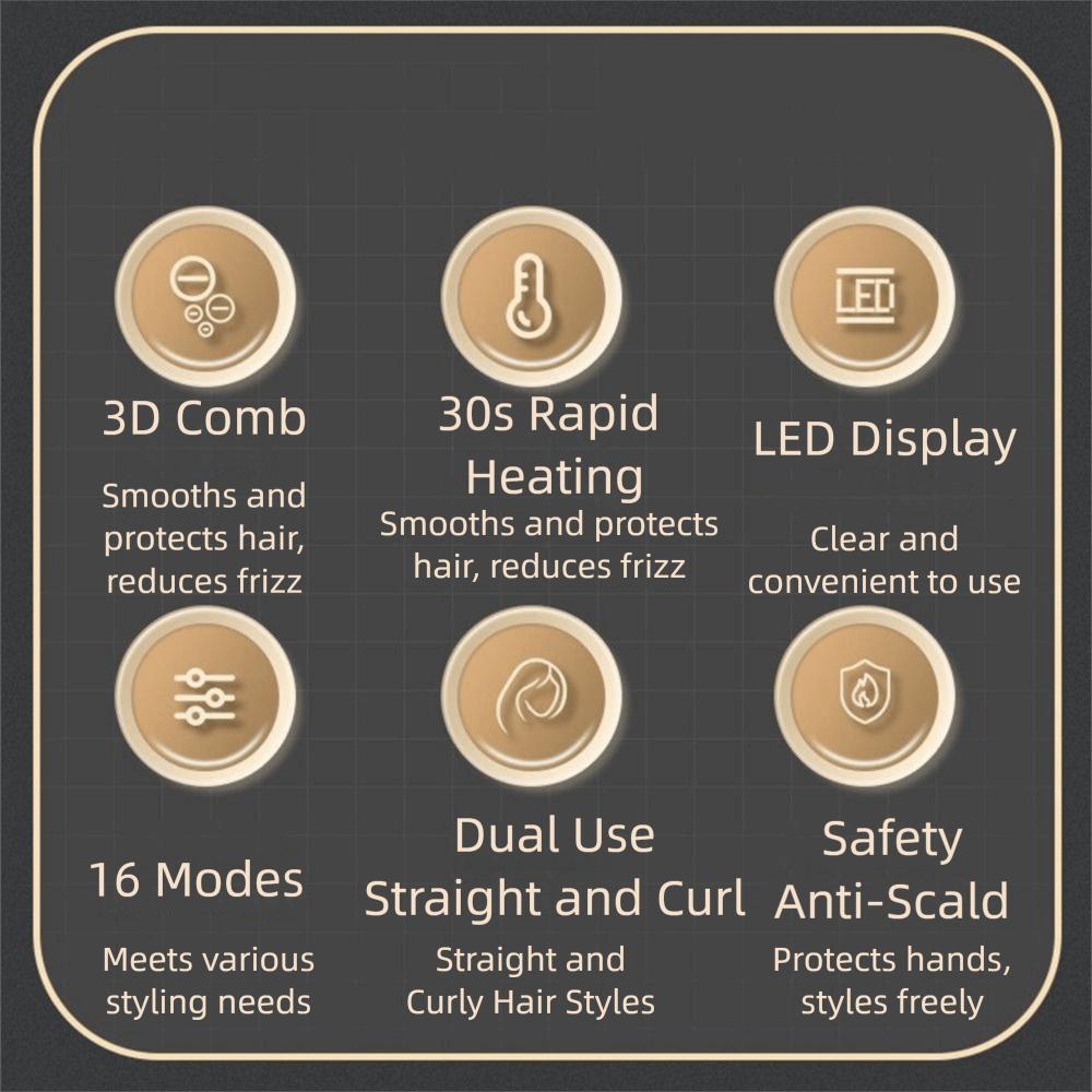 LED Digital Display Electric Hair Straightening Comb Anti Scald Portable Hair Straightener  Home