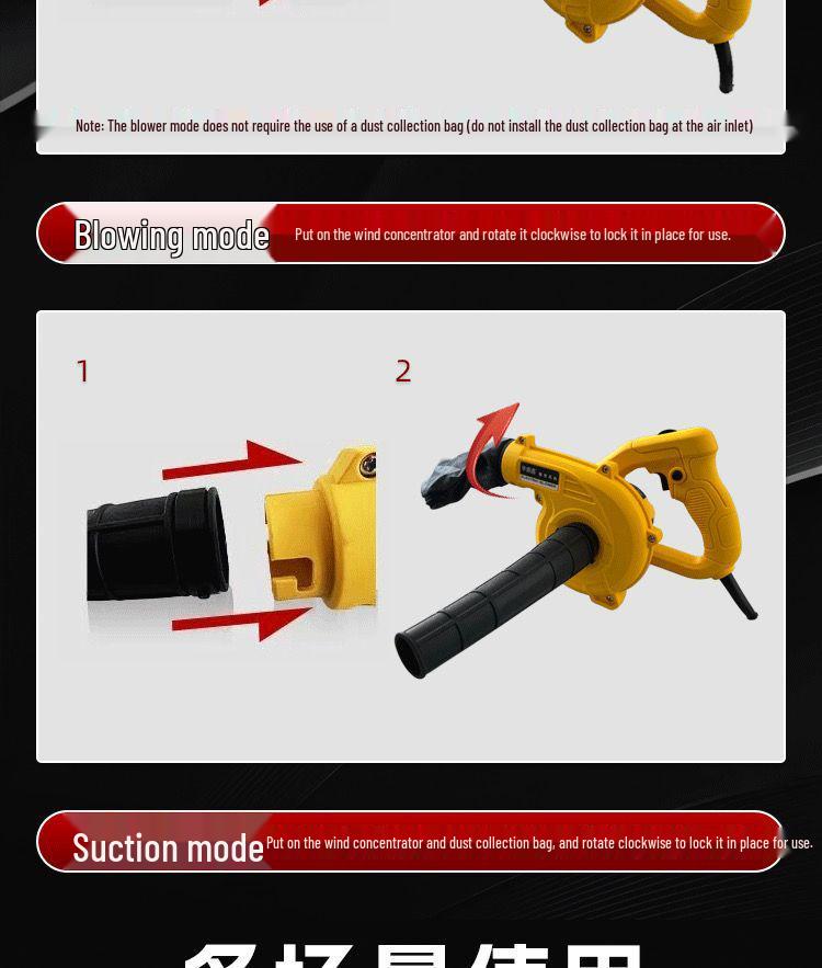 High-Power Industrial Hair and Dust Blower: Adjustable-Speed Handheld for Home and Car Use