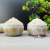 Luminous Multi-Pattern Treasure Basin: Hui, Lotus, Ruyi, Wealth-Attracting - Feng Shui Display for Living Room Wealth Position.