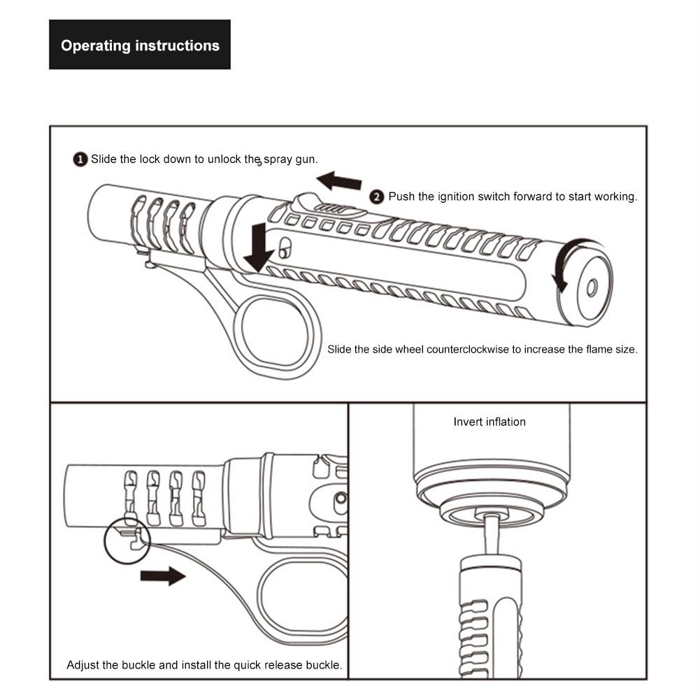 Outdoor Camping Igniter Adjustable Camping Barbecue Flamethrower Outdoor Barbecue Lighter Stove Accessories