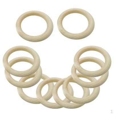 Lot de 10/20 Anneaux en Bois Naturel Vierges 65/35mm Bois Non Traité Bricolage DIY Érable Anneau de Dentition pour Bébé Dentition