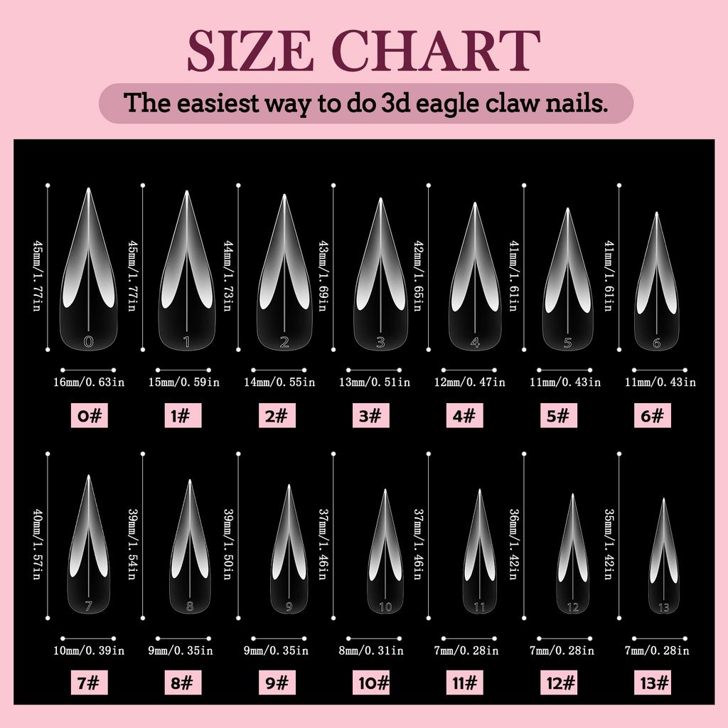 New Eagle Claw Nail-Forms 140pcs Crystal Extension Tips For Quick Gel Nails Paperless Nail Art Kit With Claw Shaped Design Salon