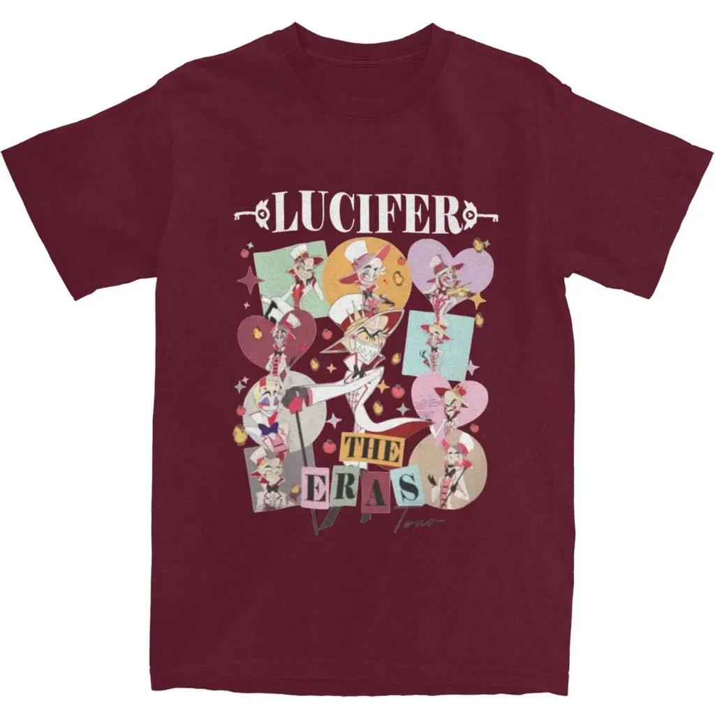 heavyweight Informal New Unisex Lucifer The Eras Tour Shirt Accessories Hazbins Hotels 100 Cotton Clothing Streetwear TeePrinted