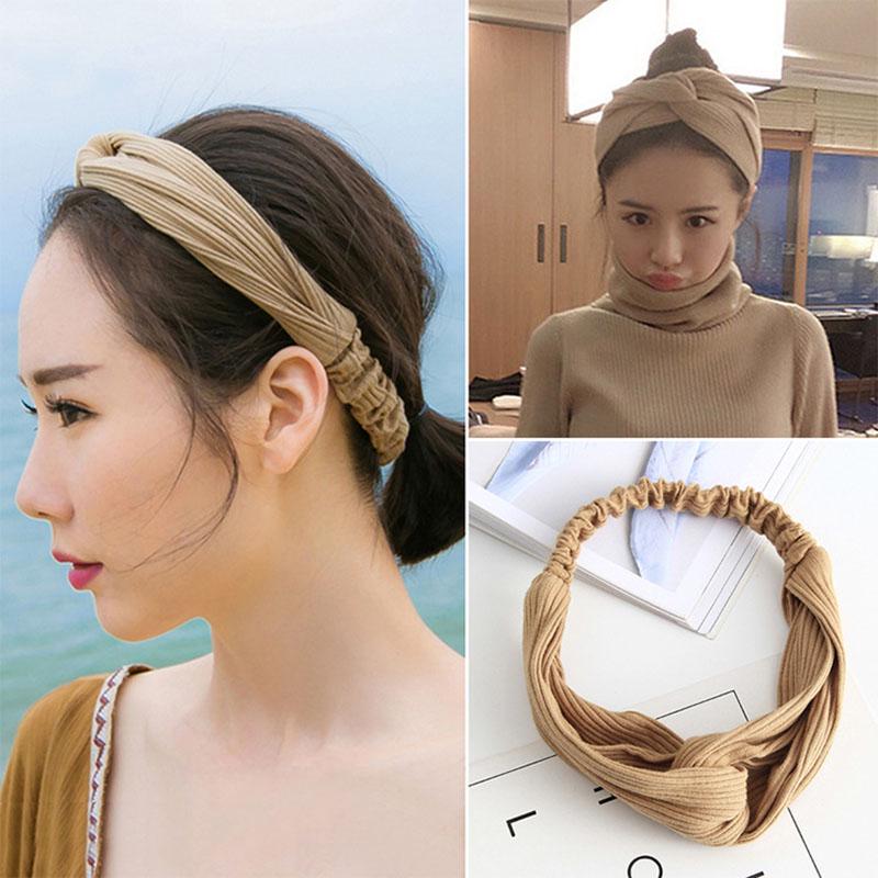 Korean Style testa Wrap Floreale Turbante Donna Twisted Cerchietto elastico Hairband