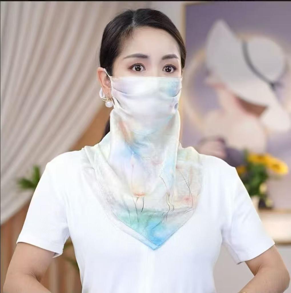 Oddychający szalik na szyję na zewnątrz trójkątna maska na twarz cienka wersja pyłoszczelna popularny styl styl kasku motocyklowego zasłona na twarz