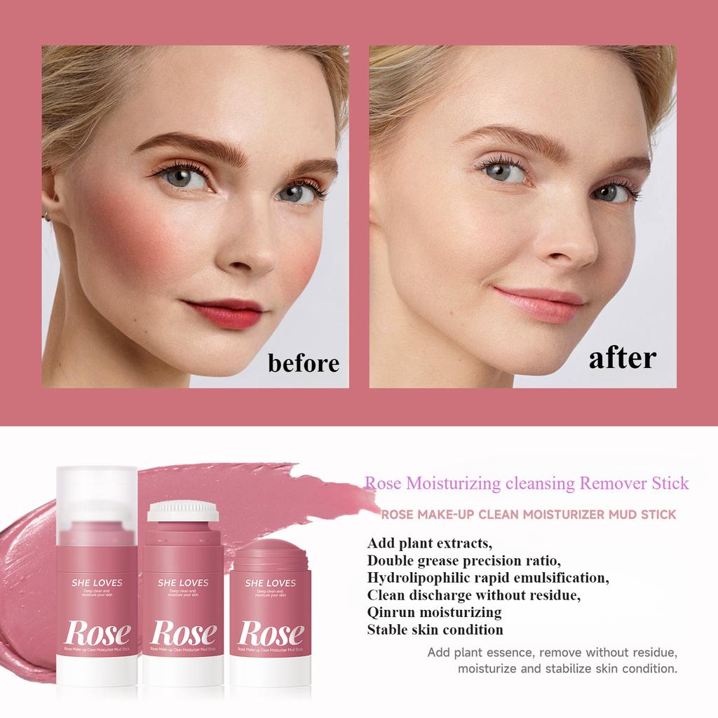 Rose Moisturizing Cleansing Stick Face Cleanser Delikatny środek do demakijażu Głębokie oczyszczanie Wrażliwych mięśni Dostępność