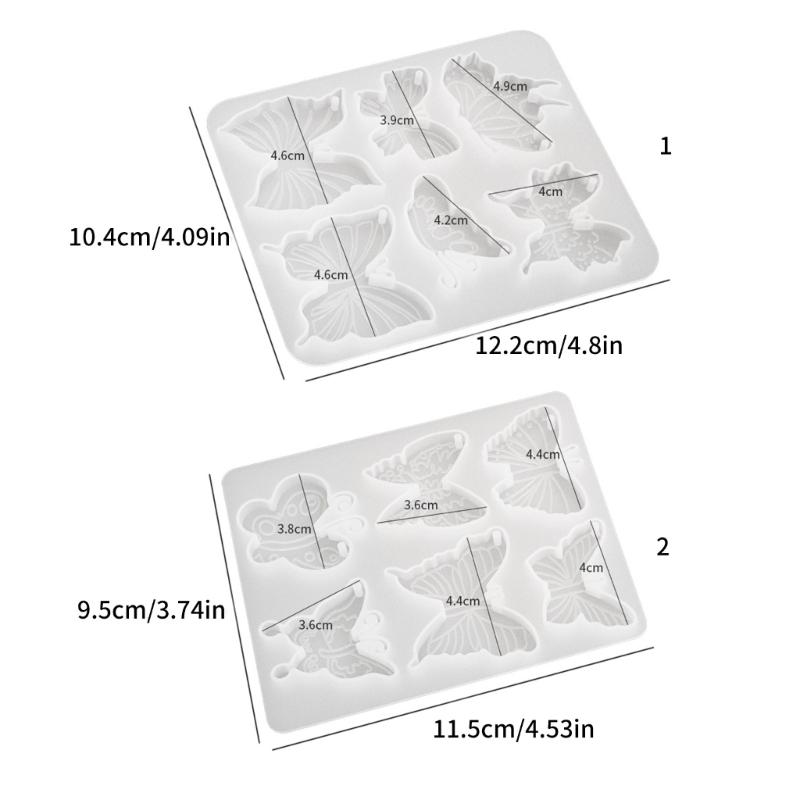 Flexible Pendant Mold Silicone Crafts Molds Butterfly Shaped Keychain Moulds Silicone Texture Gift for Hand Making Lover