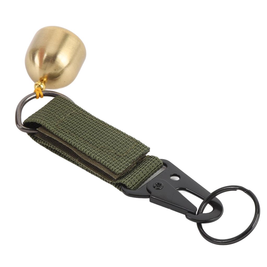 Bear Bell Thickened Webbing Brass with Snap Hook Clear Sound Keychain Bell for Outdoor Climbing Backpack Camping Army