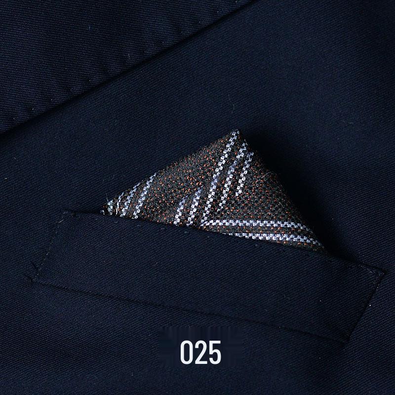 Men's British Pattern Pocket Square - Suit Wedding Banquet Accessory, Polyester Cotton Handkerchief.