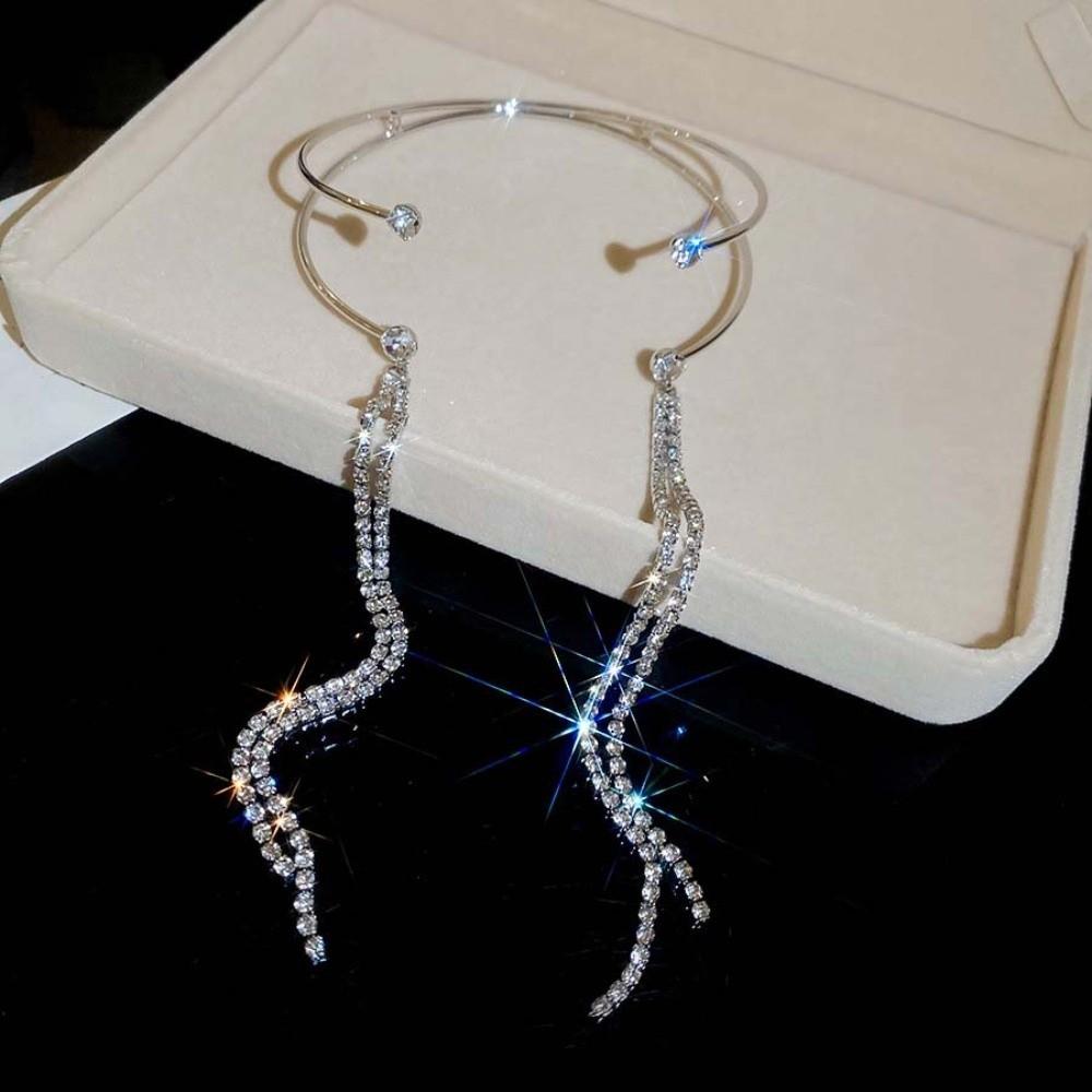 Rhinestone Crystal Armband Tassel Fringe Armlet Adjust Bracelet Upper Arm Cuff  Party
