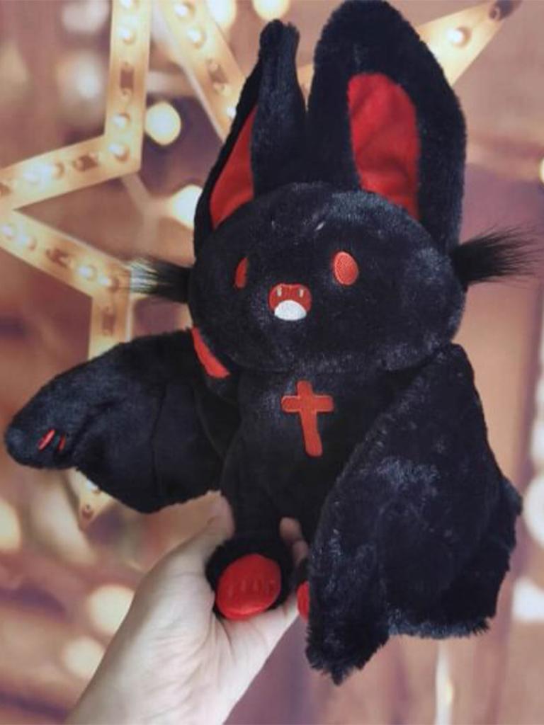 Black Bat Rabbit Plush Doll Stuffed Animal Cuddly Toy Birthday Gift Holiday Gift for Halloween Christmas  Devil Companion Toys
