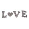 LOVE Heart Rhinestone Patch Appliques Iron On Bags Clothes Decorative
