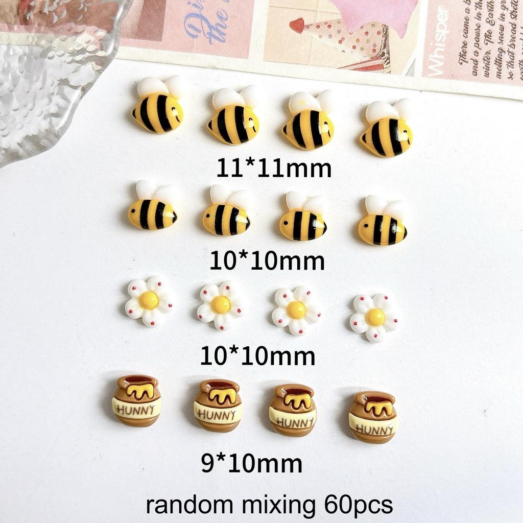 20/60pcs Honey Jar Resin Charms Suitable for DIY Nail Art, Jewelry Making, Crafts - Bee-Themed Decorations with Honey Jars
