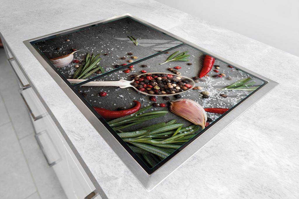 PIANO PROTETTIVO IN VETRO PER CUCINA 2x35x52 SPEZIE