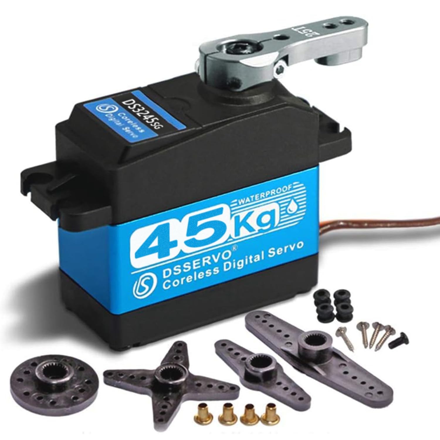 

ZOSKAY 45kg High Torque Coreless Motor Servo Metal Gear Digital and Stainless Steel Gear Servo Motor Servo for RC Car DIY 1/8 1/10 1/12 (270 Degree)