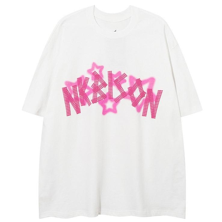 

Stars Graphic Print Autumn Pure Cotton Men s and Women s T-shirt Short Sleeve Street Fashion Trend Clothing Vintage Y2k Top 4XL