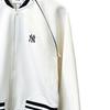 MLB Varsity New York Yankees Logo Baseball Collar Zip Long Sleeve Jacket Women jackets Cream 3FTRV1251-50CRS