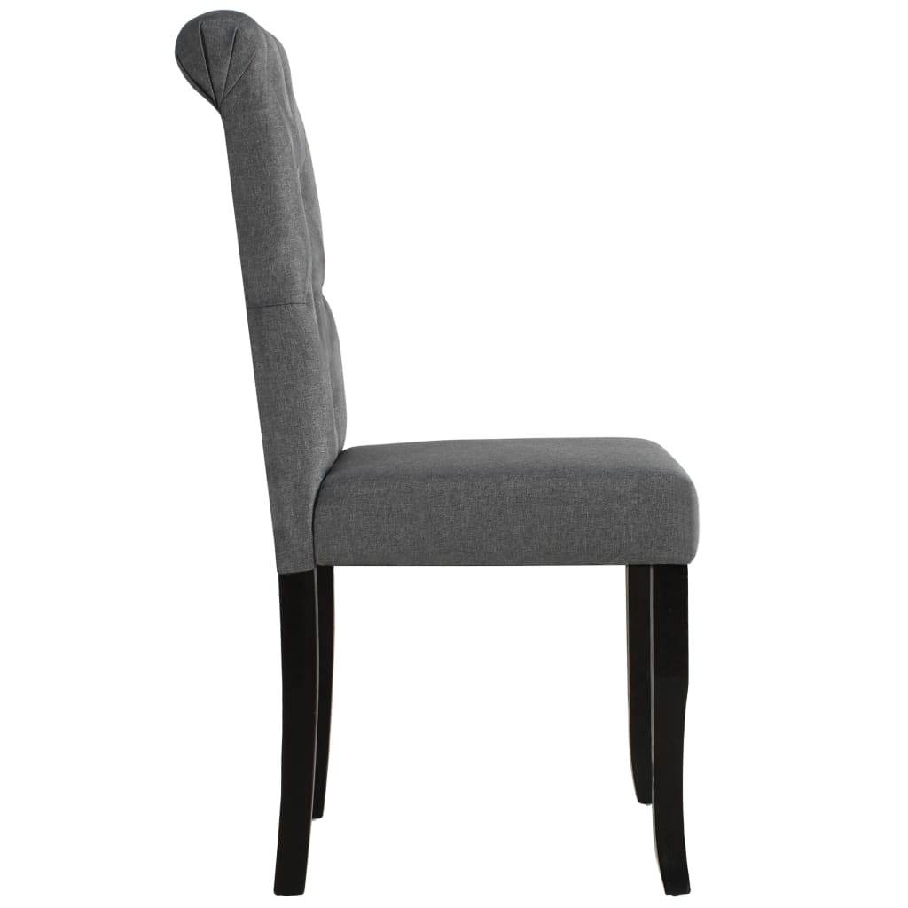 Dining Room Chairs 4 Pcs Dark Grey Fabric