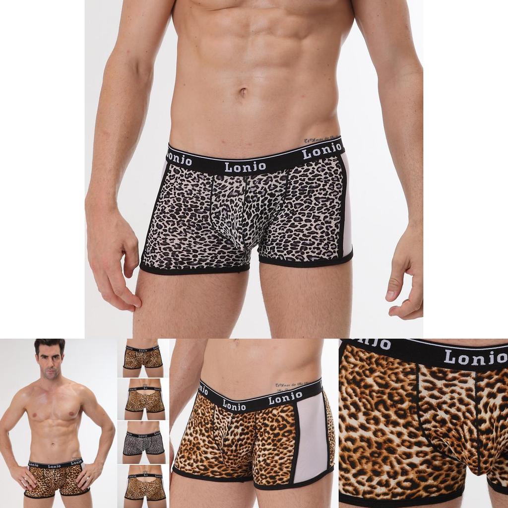 Hochwertige Herren-Slips Boxershorts mit stilvollem Leopardenmuster Bequeme Unterwäsche