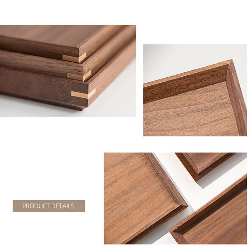 1 Pcs Solid Kitchen Supplies Natural Black Walnut Fruit Plate Storage Tray Tableware Wooden Tray